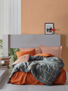 Set de husă de pilotă single modern Cotton Box, scorțișoară Stark