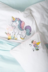 Set de lenjerie de pat pentru bebeluși cu broderie Punch, Dolly Mint - Img 2