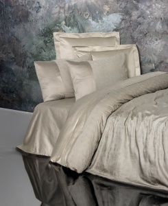 Set de husă de pilotă dublă din satin jacquard, culoare Demure Mink