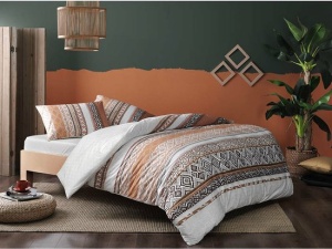 Set de husă pilotă dublă Daria Ranforce 200x220cm galben-maro