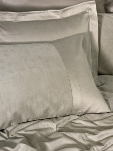Set de husă de pilotă dublă din satin jacquard Jana Pudra - Img 2