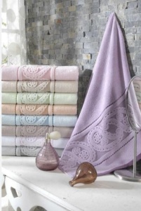 Set de prosoape Hobby Hurrem Albastru 70x140, 6 piese - Img 2