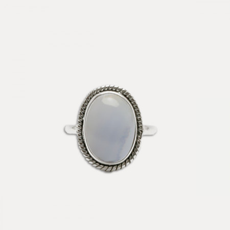 Inel de argint cu agata blue lace Achat