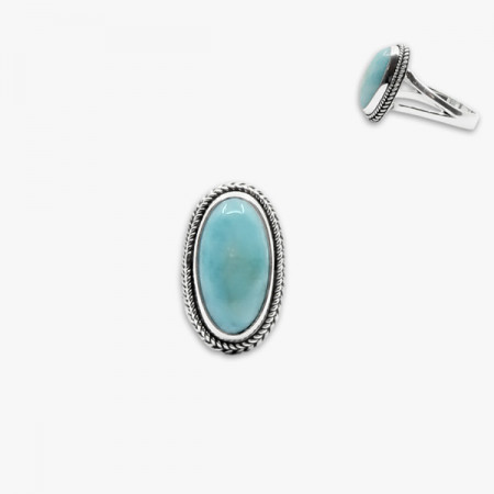 Inel de argint cu larimar Asanti