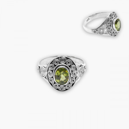 Inel de argint cu peridot Anir