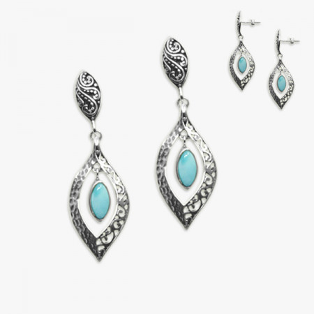 Cercei de argint filigran cu larimar Alseea
