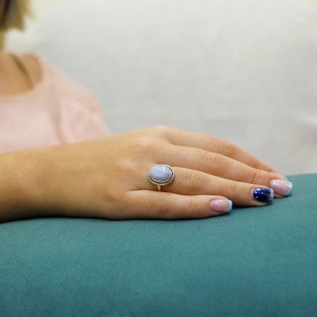 inel argint agata blue lace