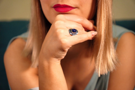 Inel de argint cu lapis lazuli