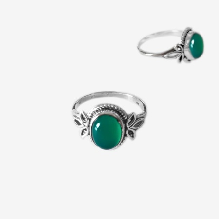 Inel de argint cu onix verde Esper