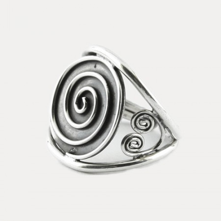 inel de argint simbol spirala indian