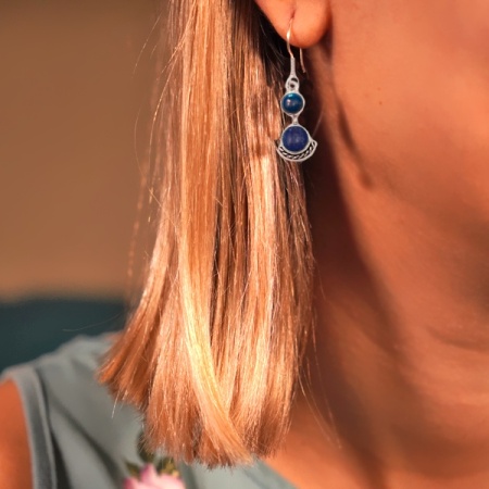 cercei de argint cu lapis lazuli