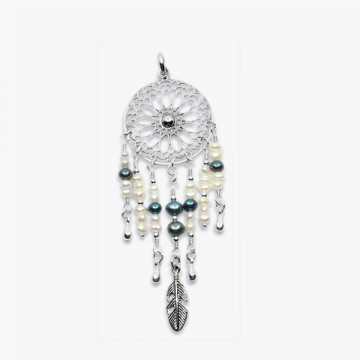 Pandantiv de argint dreamcatcher cu perle