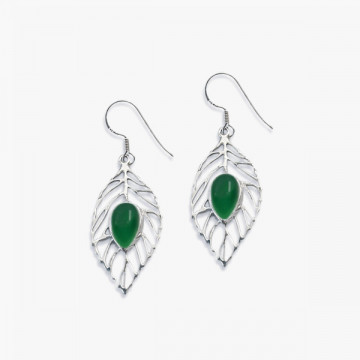 Cercei de argint cu onix verde Iseea