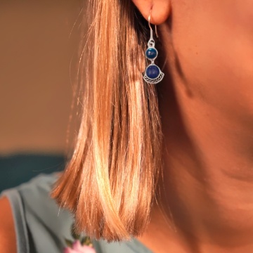cercei de argint cu lapis lazuli