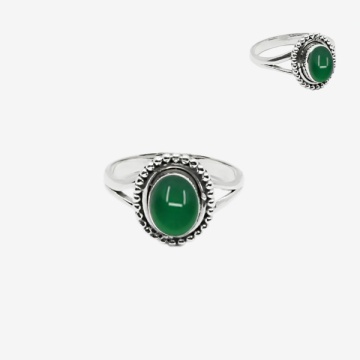 Inel de argint cu onix verde Magdi