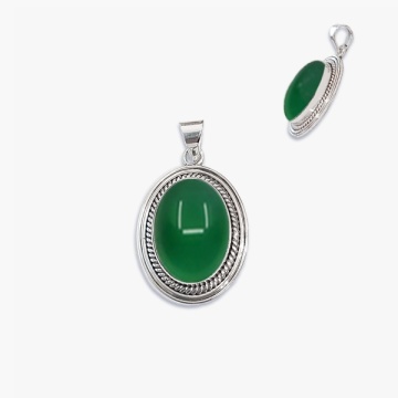 Pandantiv de argint cu onix verde Adara
