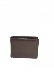 Portofel de barbat din piele naturala.  - cu doua compartimente pentru bacnote + un compartiment cu fermoar  - cu compartimente pentru carduri, buletin   - cu compartiment pentru monezi  Dimensiunii: 10x12cm