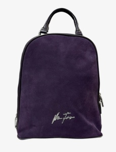 Material:piele ecologica si piele intoarsa naturala  Functie:rucsac  Dimensiuni:30x30x14             Culoare: mov              Compartimente: 2 principale , 3 buzunare    Rucsac Velina V.Fabbiano