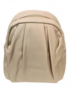 Rucsac de dama din material PU.  Are un compartiment inchis cu fermoar.  La interior,gasim un buzunar cu fermoar si un buzunar fara fermoar.  Curele de umar sunt ajustabile.  Maner in partea superioara.  Dimensiuni:28x25 cm  Culoare: crem