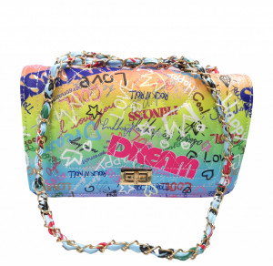 multicolora Geanta din piele ecologica Dimensiuni: 26x15 cm Compartimente: 1 compartimente  Buzunare: 1 interior Sistem Inchidere: Fermoar Curea: reglabila 1 1|2 Imprimeu: mixt Culoare: mixt Stil: casual