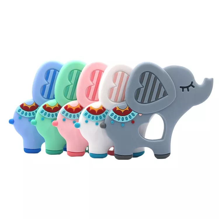 Jucăria de dentiție în formă de elefantică din silicon alimentar de la Babynio - O opțiune sustenabilă pentru bebeluși