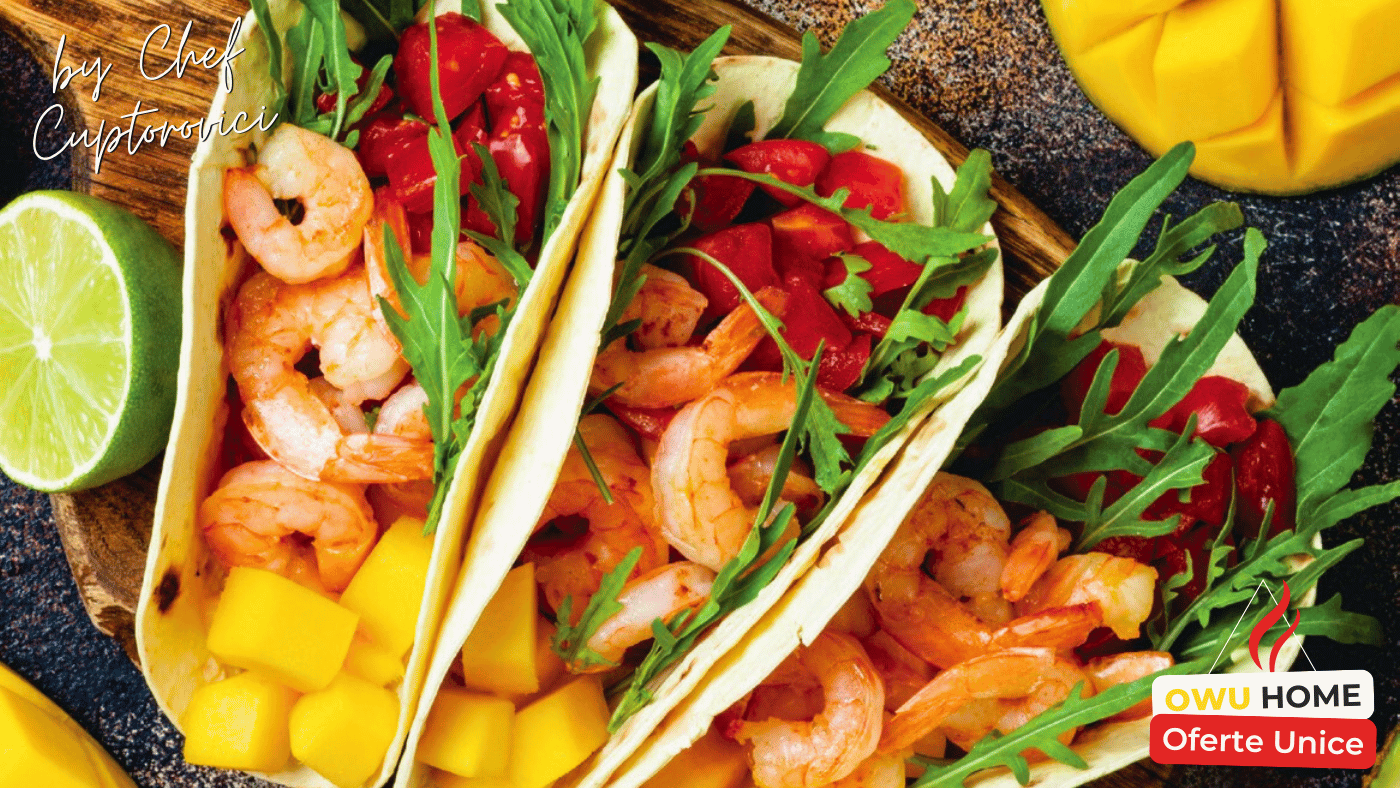 Tacos cu Creveți și Salsa de Mango la Presa de fontă -  Reteta by Chef Cuptorovici @ OWU Home