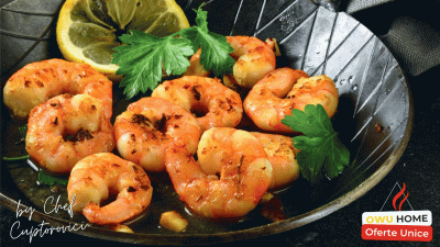 Cum gătești creveți prăjiți cu usturoi și miere în wok tradițional din fontă – Reteta by Chef Cuptorovici @ OWU Home
