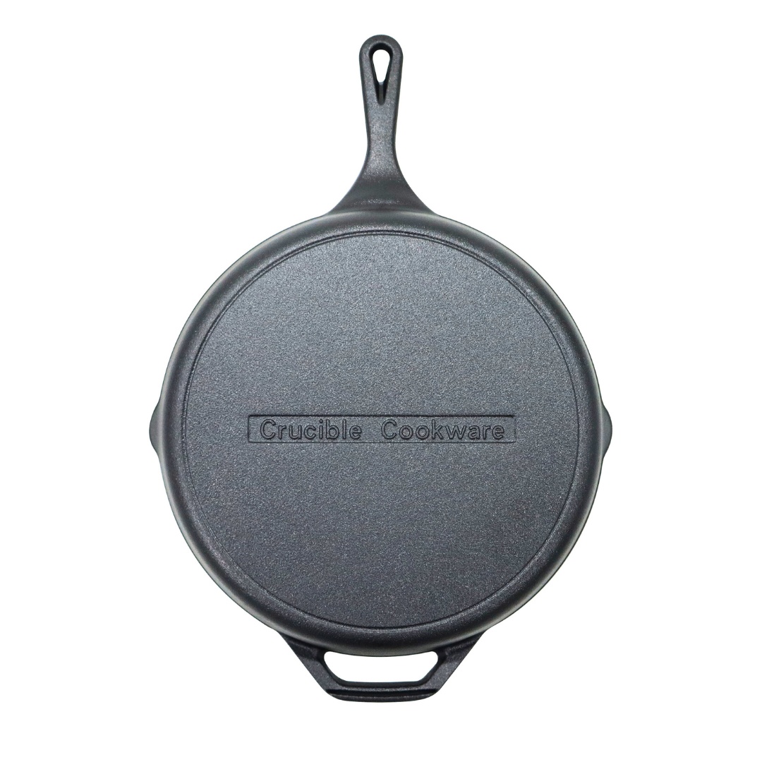 Set 2 Tigai din fonta, Crucible Cookware, diametru 26-30 cm, suporturi silicon termorezistente incluse