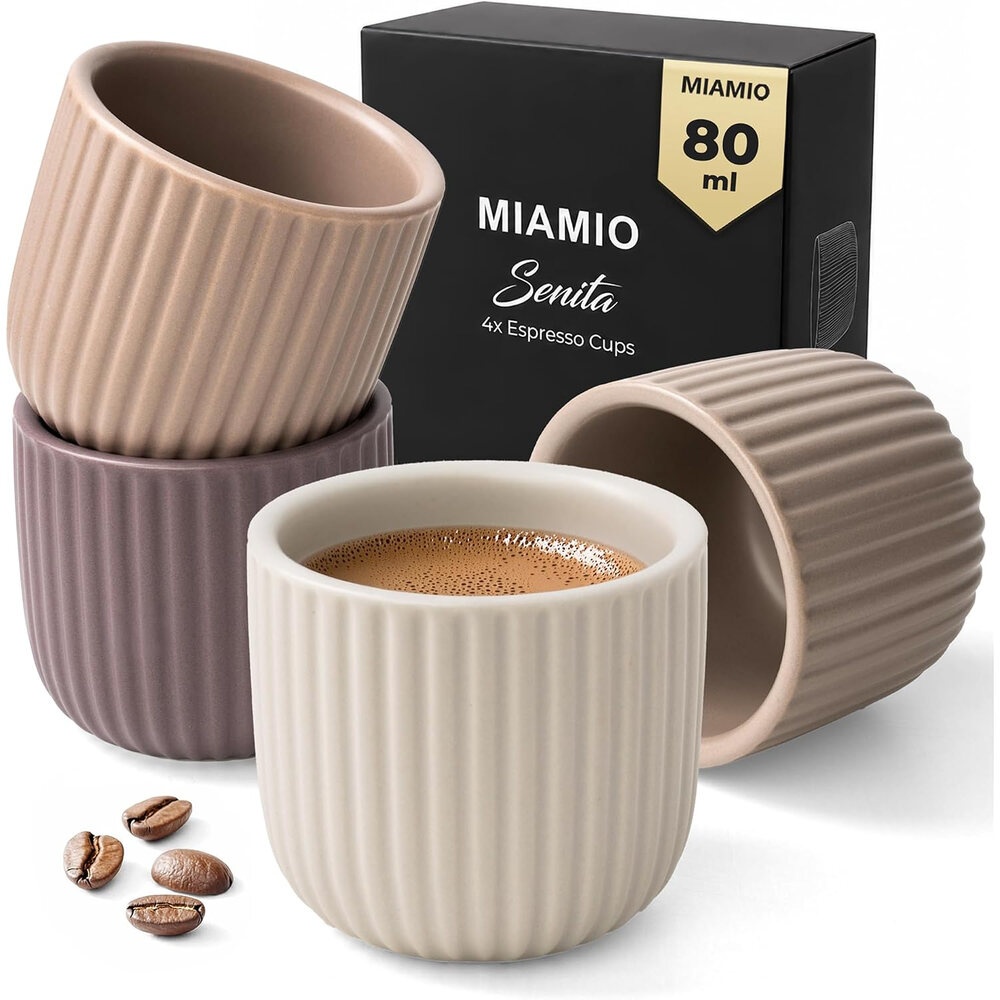 Set 4 cești MIAMIO Senita Beige Canyon, 80 ml