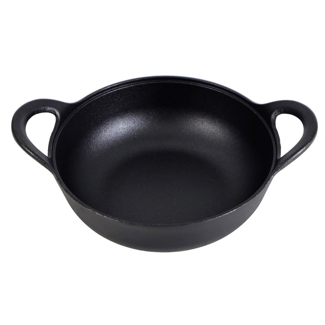 Cratita Balti din fonta cu capac din sticla, Crucible Cookware, 25 cm, 2.8 L - 3 | YEO