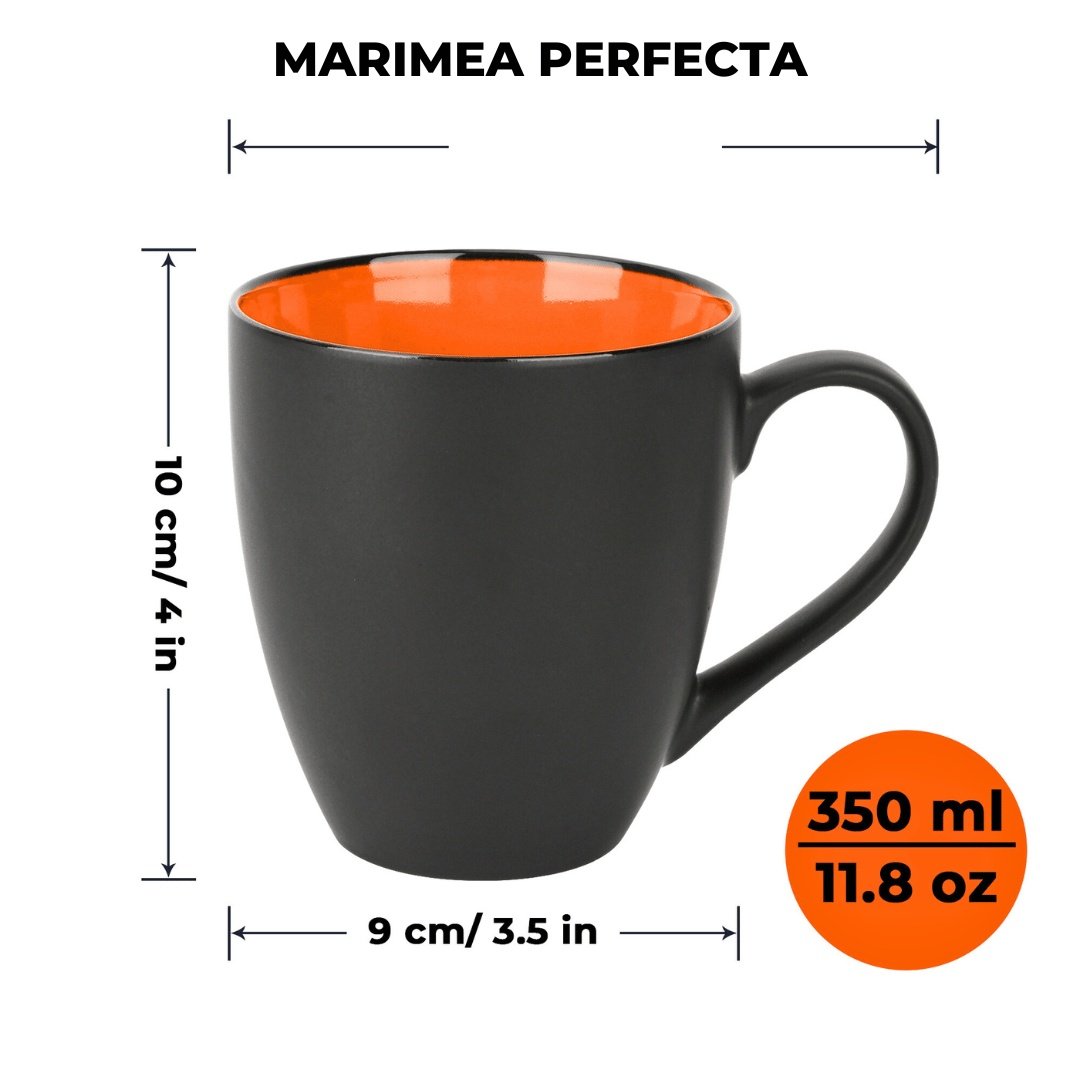 Set 6 Cani de cafea, colectia Le Papillon, ceramica, interior multicolor, 350 ml - 1 | YEO