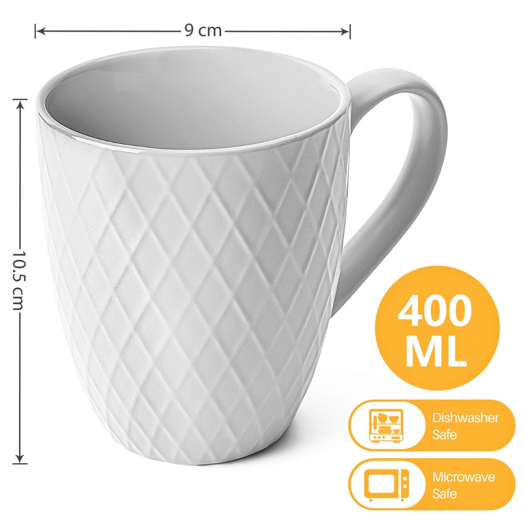 Set 6 Cani de cafea, colectia Palmanova, ceramica, Alb, 400ml - 1 | YEO