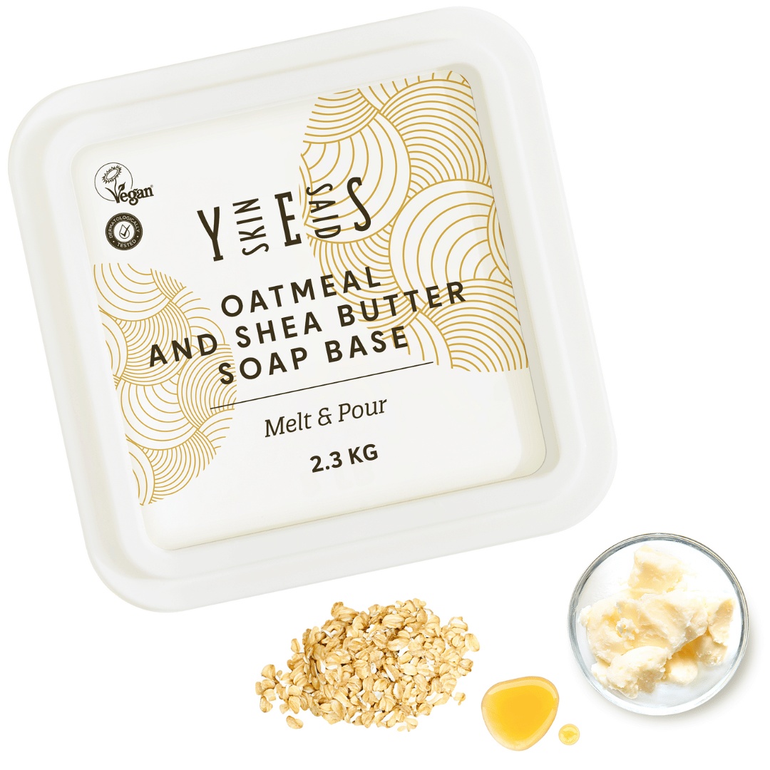 Baza de sapun cu fulgi de ovaz si unt de Shea, Skin Said Yes, Melt & Pour, solid, 2.3 Kg, organic si natural, pentru toate tipurile de piele, testat dermatologic