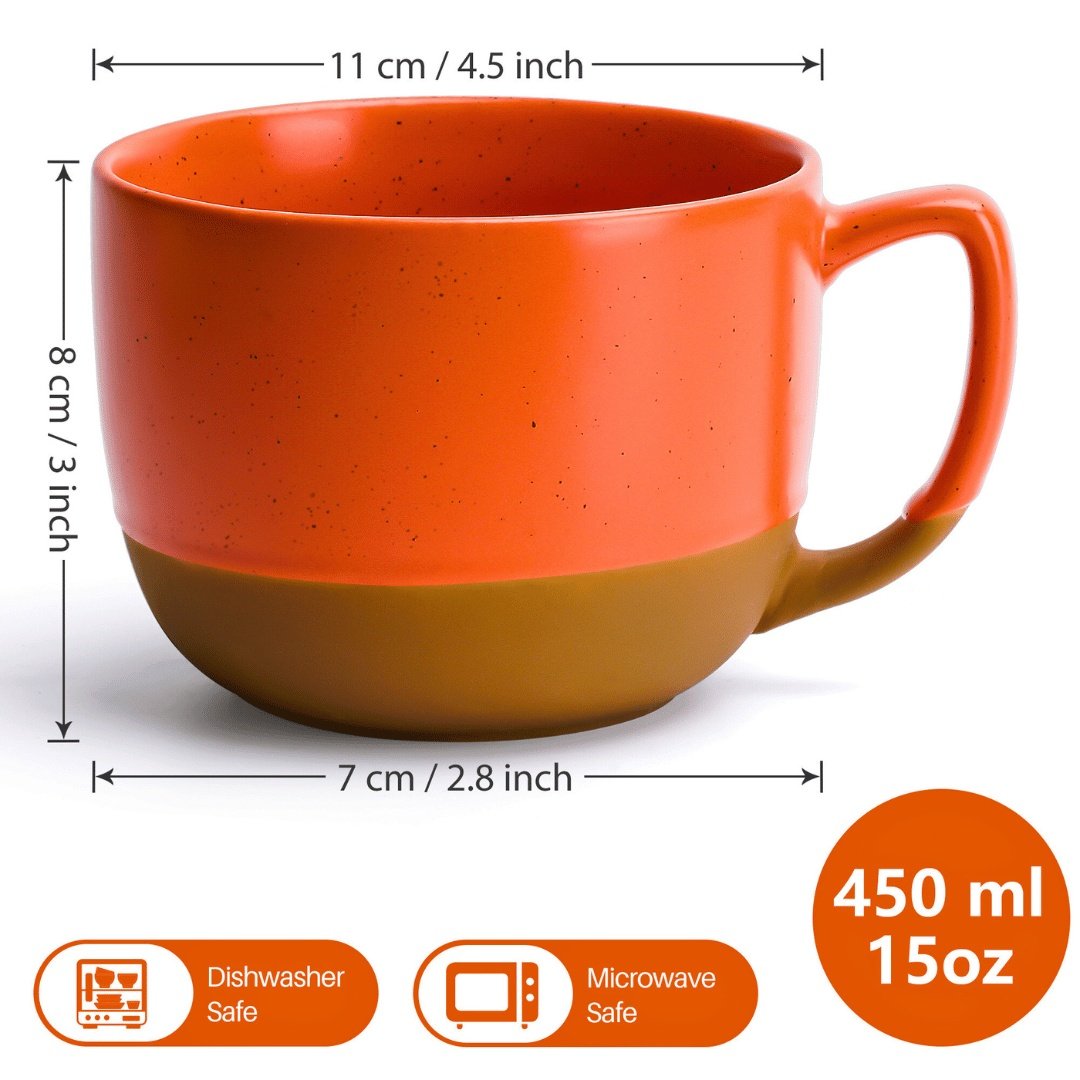 Set 4 Cani de cafea, colectia Aura, ceramica, bej, 450 ml - 2 | YEO