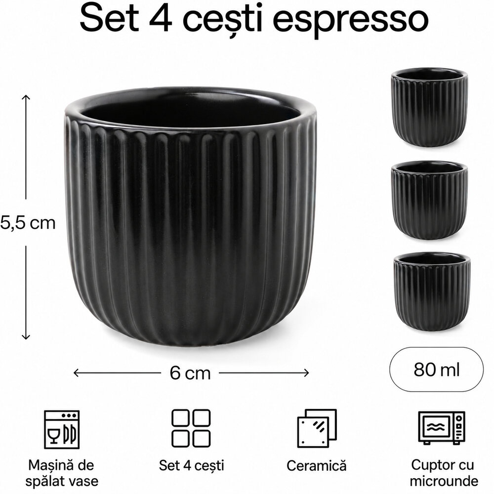 Conținut și dimensiuni set MIAMIO Senita Negru, 80 ml