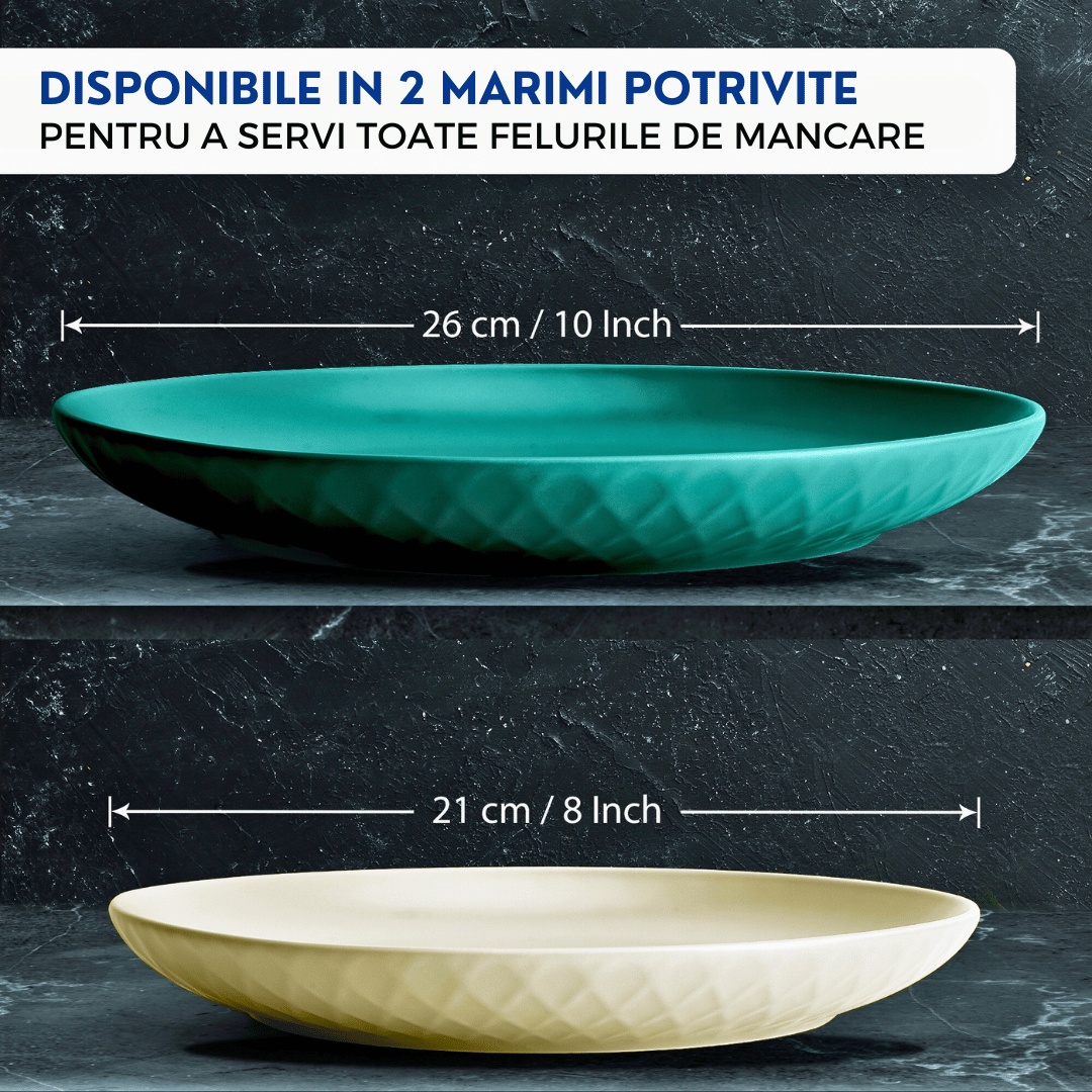 Set 6 Farfurii intinse, colectia Palmanova, ceramica, Jungle multicolor - 1 | YEO