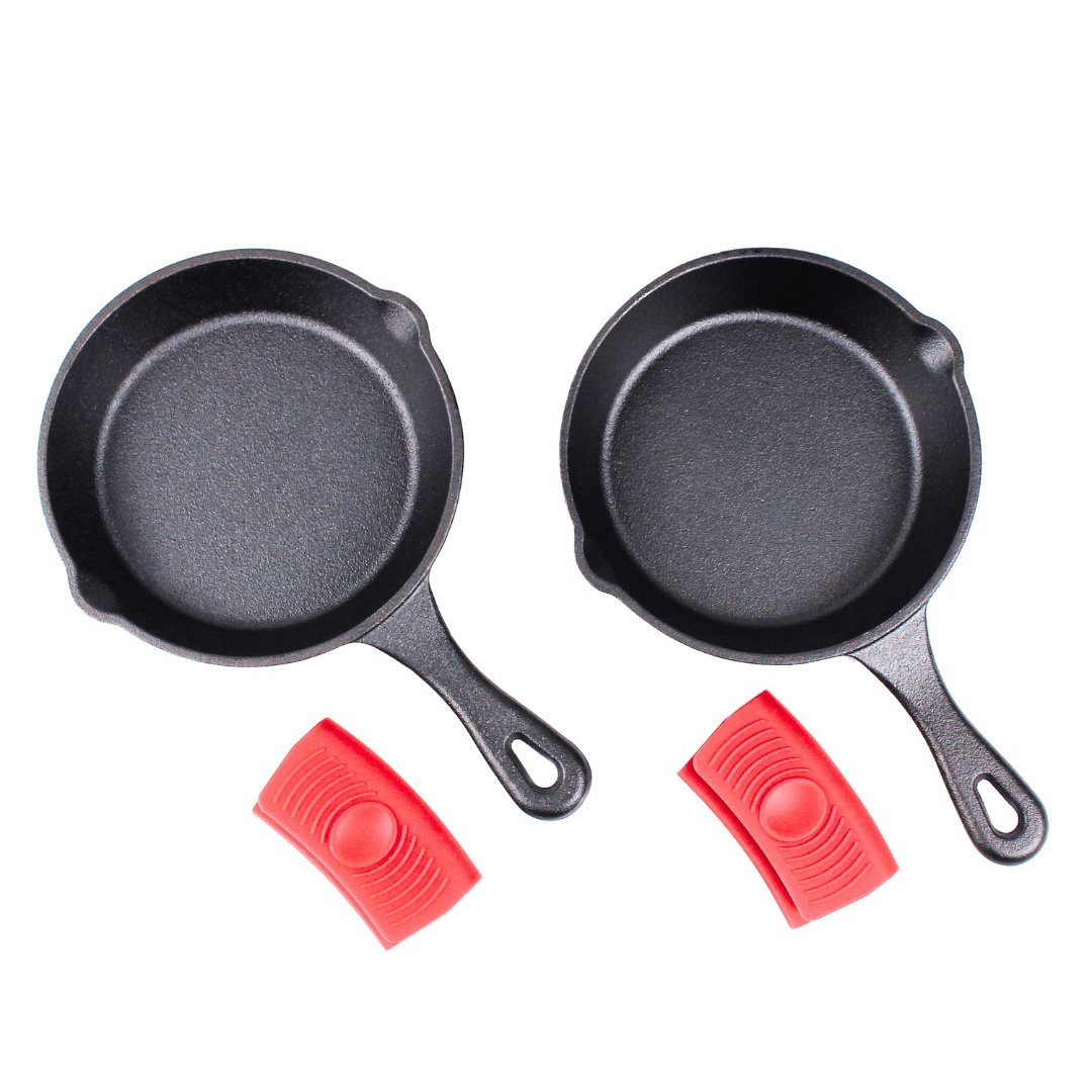 Set 2 mini Tigai din fonta, Crucible Cookware, diametru 15cm