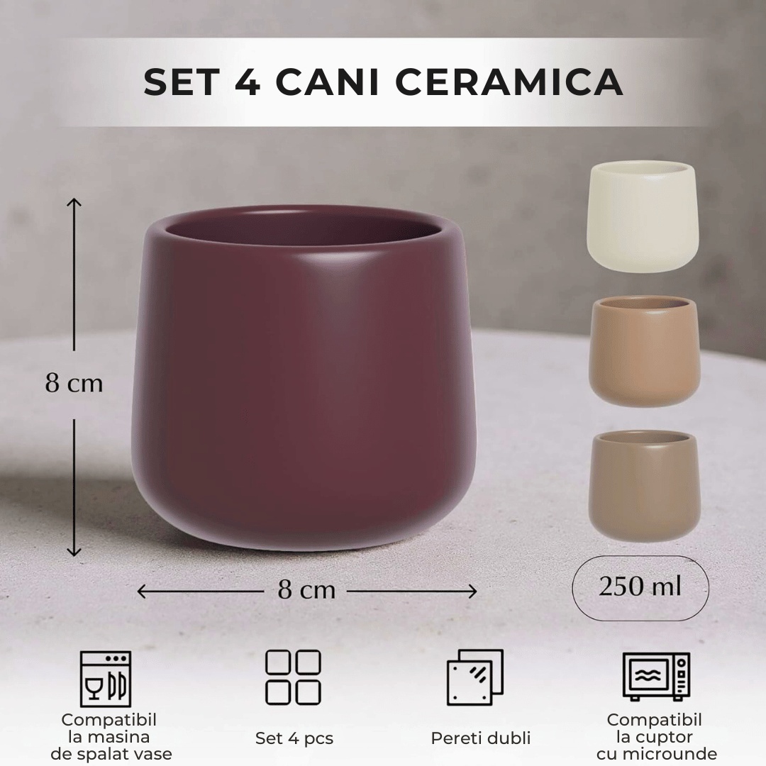 Detaliu set Nami Beige Canyon, 250 ml, ceramica fara toarta