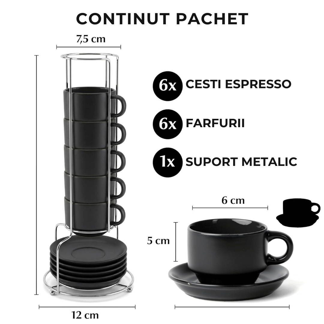 【CHARLES】MARIANEグッズ MAYALAFFLESIALAREINE Set 6 Cesti de espresso cu farfurie, colectia Le Papillon