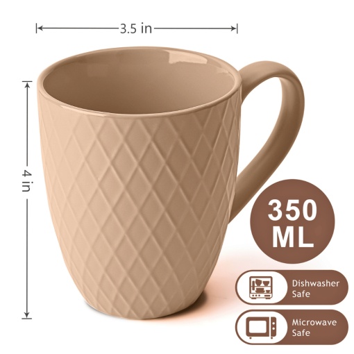 Set 6 Cani de cafea, colectia Palmanova, ceramica, Bej, 400ml