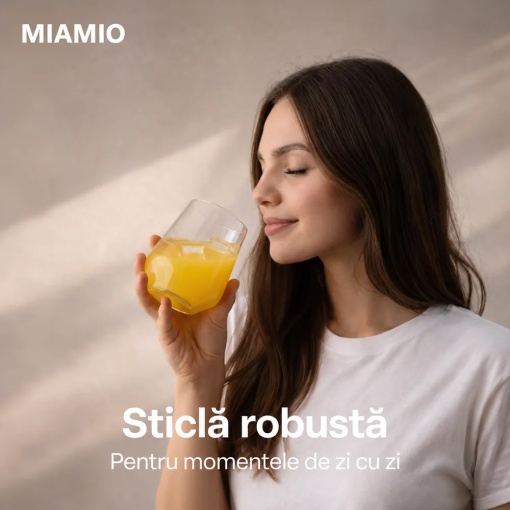 Pahar MIAMIO Riva din sticlă robustă pentru băuturile de zi cu zi
