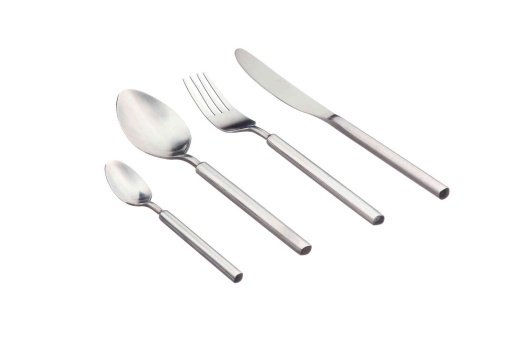 Set 24 Tacamuri inox VIGGO, 6 persoane, 6 x Cutite, 6 x Linguri, 6 x Furculite, 6 x Lingurite, Otel inoxidabil, design modern traditional, Argintiu mat