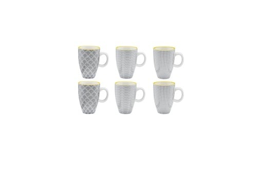 Set 6 Cesti de espresso, PATTERN Eclipse, portelan, 90 ml, multicolor