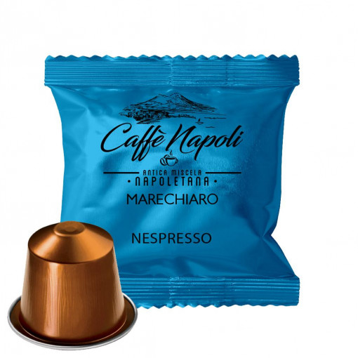 Capsule Cafea artizanala, Caffé Napoli, Marechiaro, 70% Arabica 30% Robusta, compatibile Nespresso, 100 Capsule aluminiu, 600 g