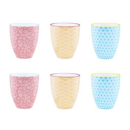Set 6 Cani de cafea, portelan, 300 ml - colectia Pattern Color