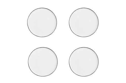 Set 4 Farfurii medii intinse, colectia Pure, gresie ceramica, alb, Ø21,5 cm