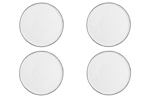 Set 4 Farfurii mari intinse, colectia Pure, gresie ceramica, alb, Ø27,5 cm