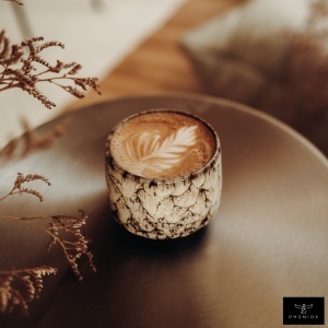 Cesti barista pentru cappuccino, Tibet White, ceramica stoneware, set 4 x 180 ml - Img 5