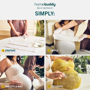 Kit mulaj burtica in sarcina, HomeBuddy, pentru mamica gravida, suvenir pentru bebelusi cu articole de personalizare incluse