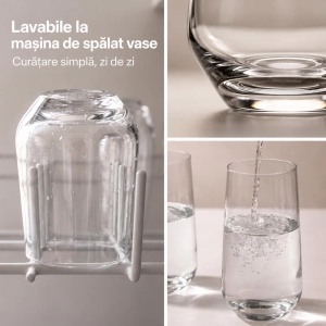 Set 12 Pahare Riva MIAMIO pentru apa si long drink, sticla transparenta, 6 × 420 ml + 6 × 460 ml - Img 5